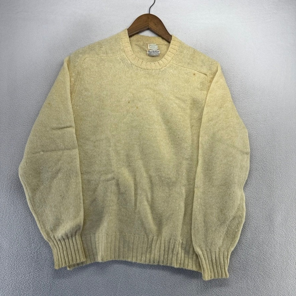 Vintage Abercrombie Fitch Sweater Men's 44 Large Beige Tan Scotland 40s 50s